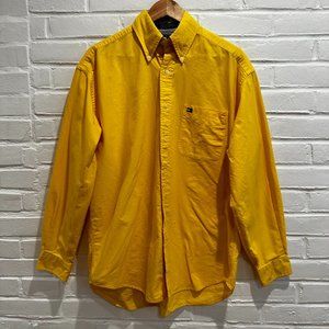 Vintage Tommy Hilfiger Button Down Shirt Yellow Men's Medium